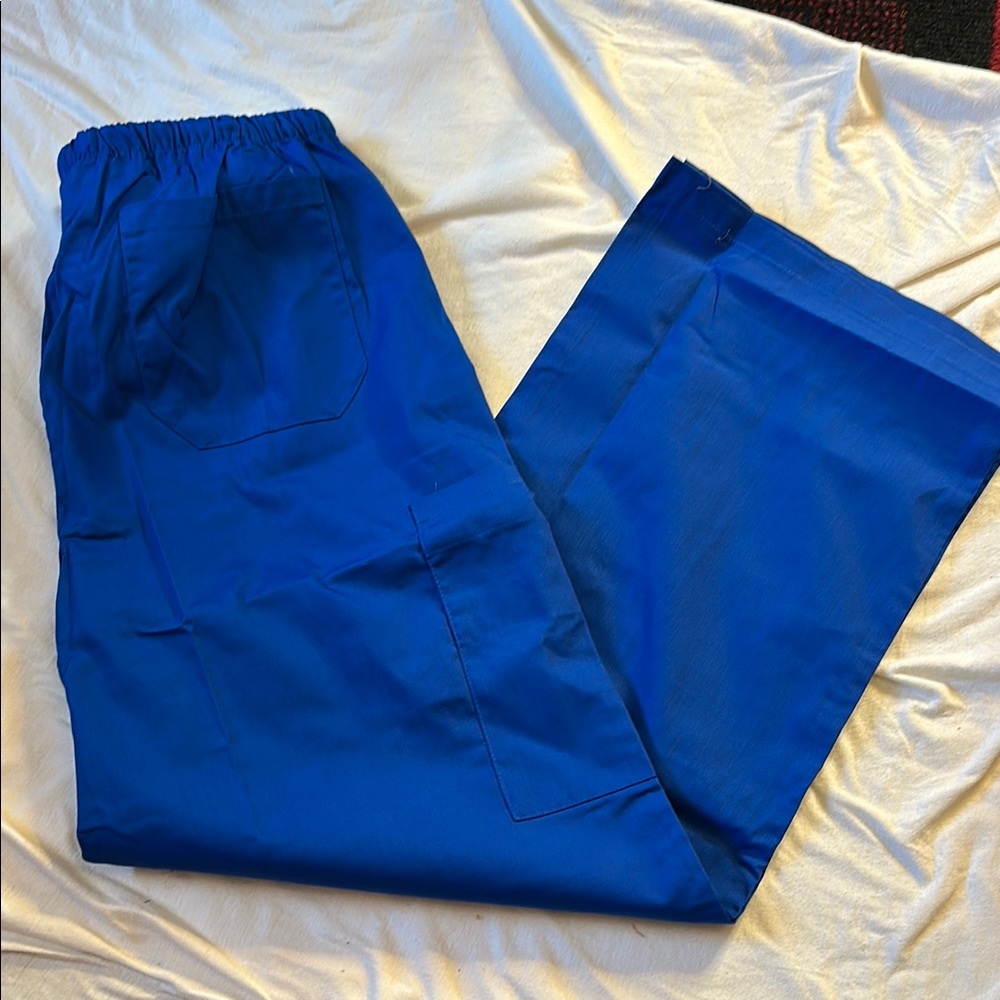 Royal Blue Track Pants with Drawstring Waist and Smooth Fabric - Picture 4 of 4